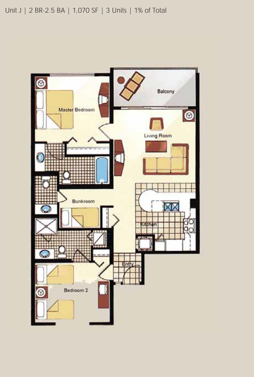 Shores of Panama Unit J Floor Plan
